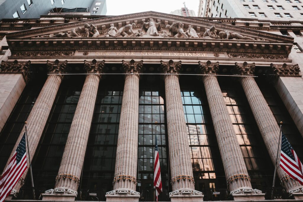 ニューヨーク証券取引所。米国株はニューヨーク証券取引所で売買されている