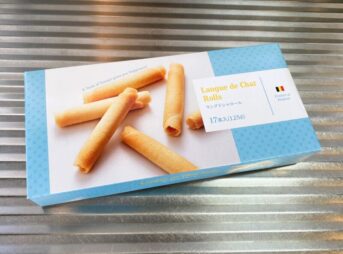 ラングドシャロールの外箱パッケージ（ベルギー産 17本入り）