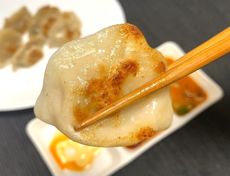 業務スーパー 美味しい海老餃子 焼き調理 完成 焼き色 パリモチ 香ばしい