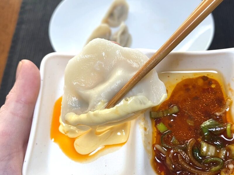 業務スーパー 美味しい海老餃子 マヨネーズ ラー油 タレ